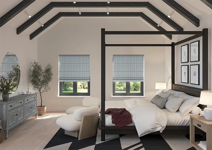 Nautical Stripes, Salt Black - Roman Blind - Image 8